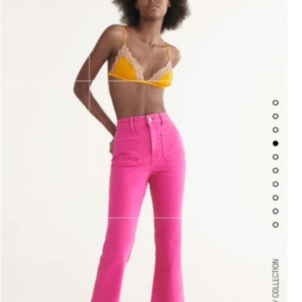 Zara Bright Pink Flare Jeans